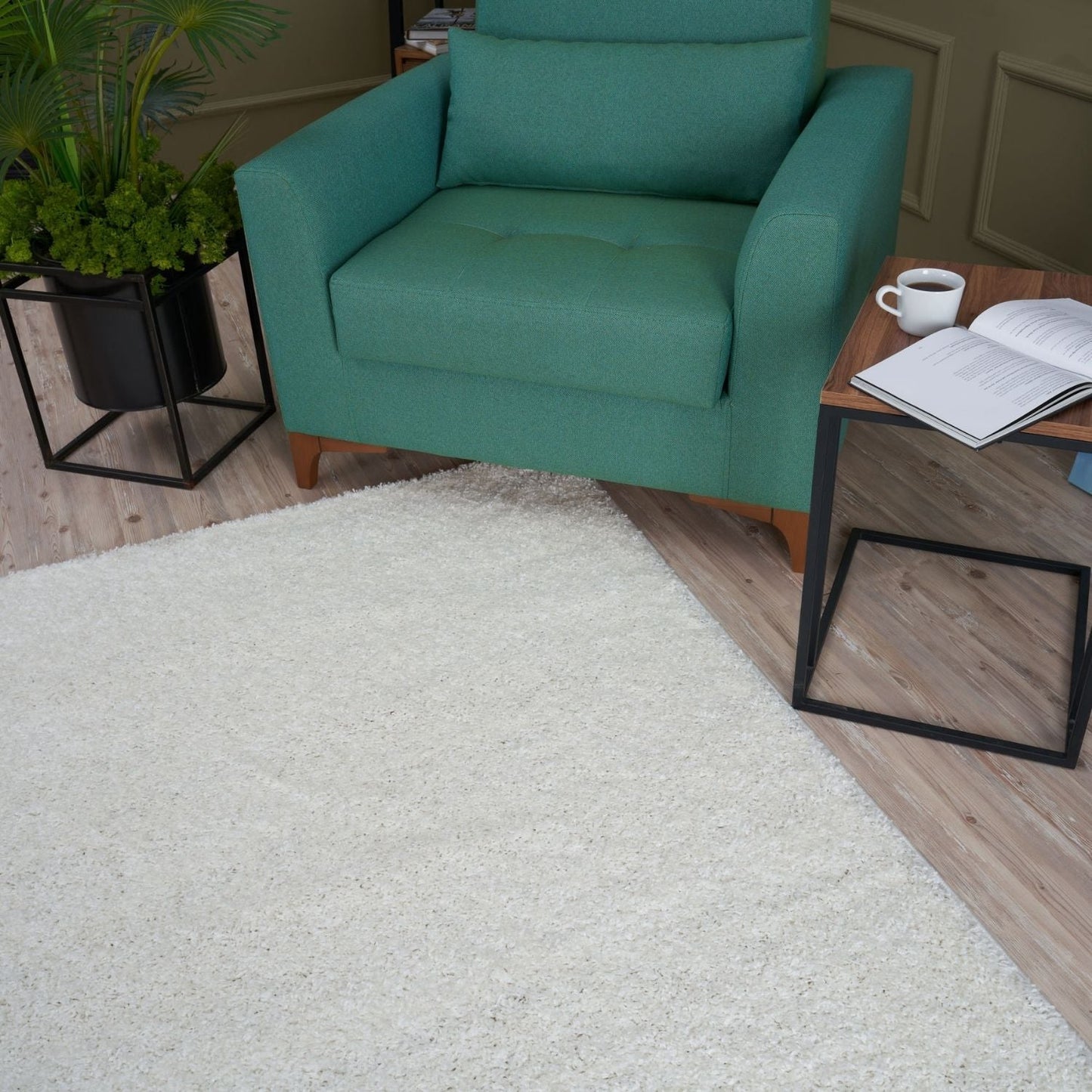 Myshaggy Solid White Rug