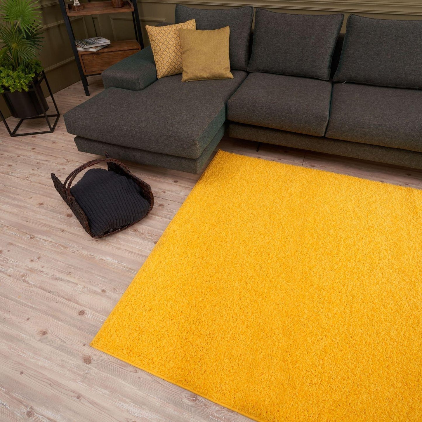 Myshaggy Solid Yellow Rug