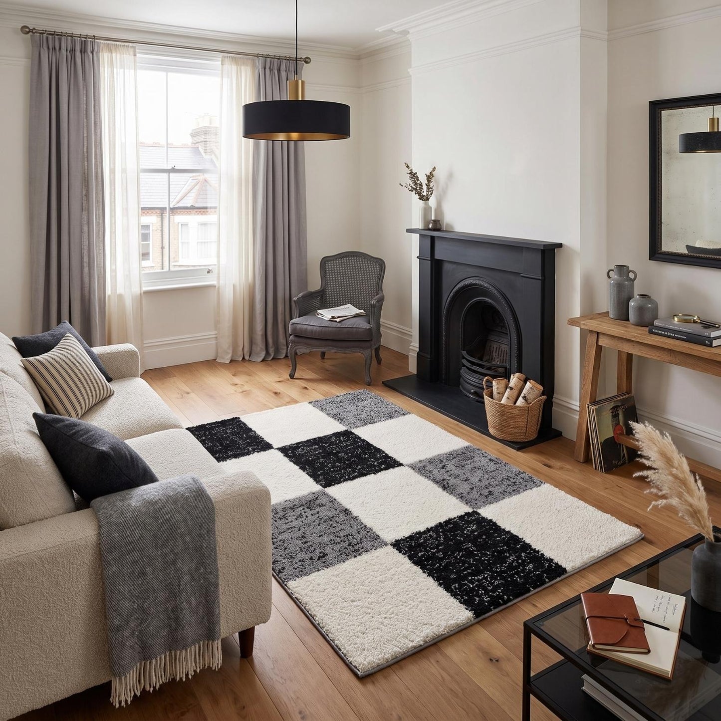 Myshaggy Geometric Grey Rug