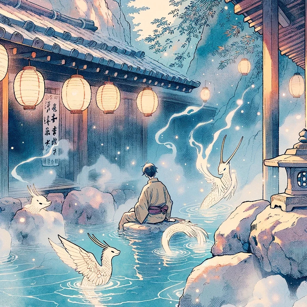 Mystic Onsen Whispers Cotton Cushion