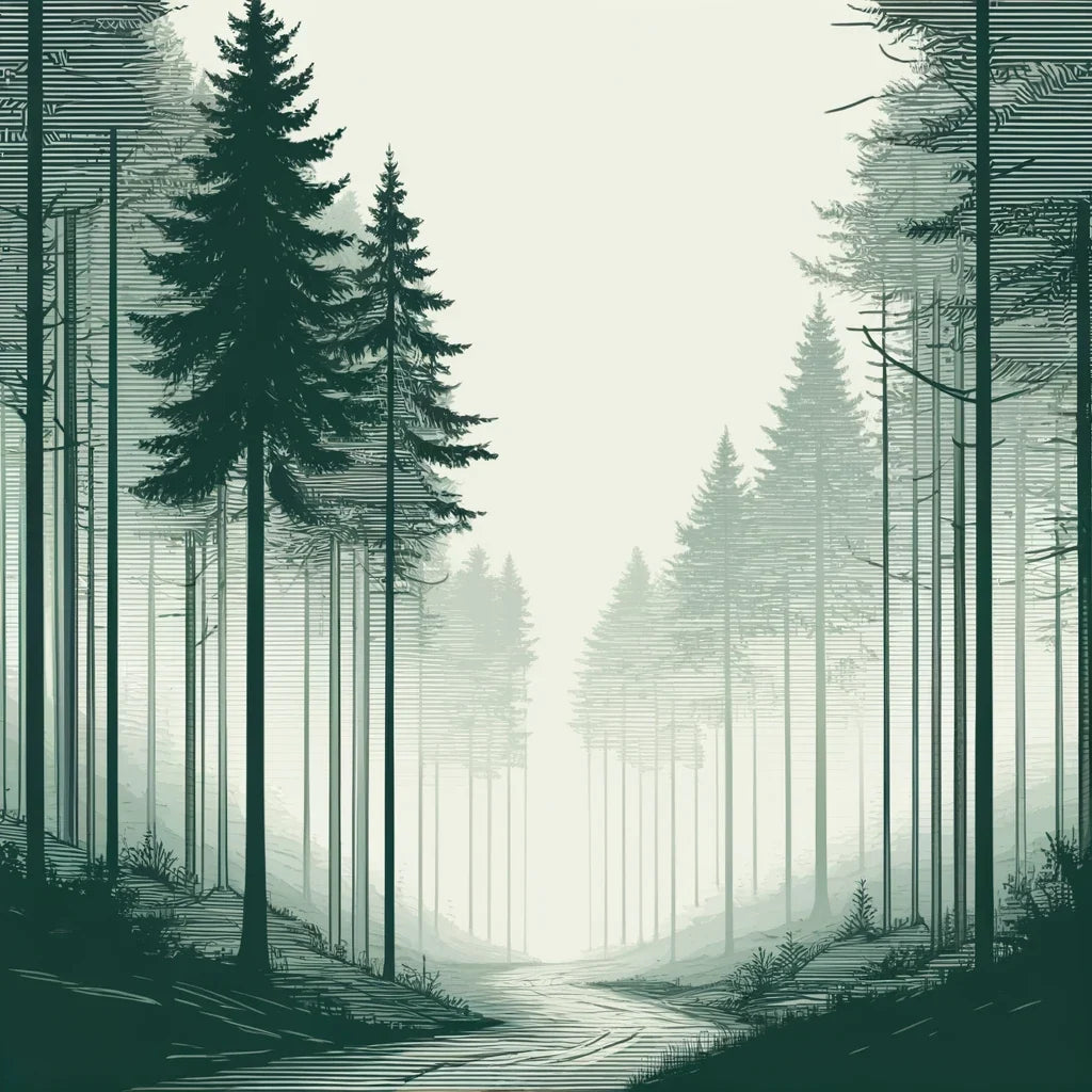 Mystical Forest in Muted Shades Canvas