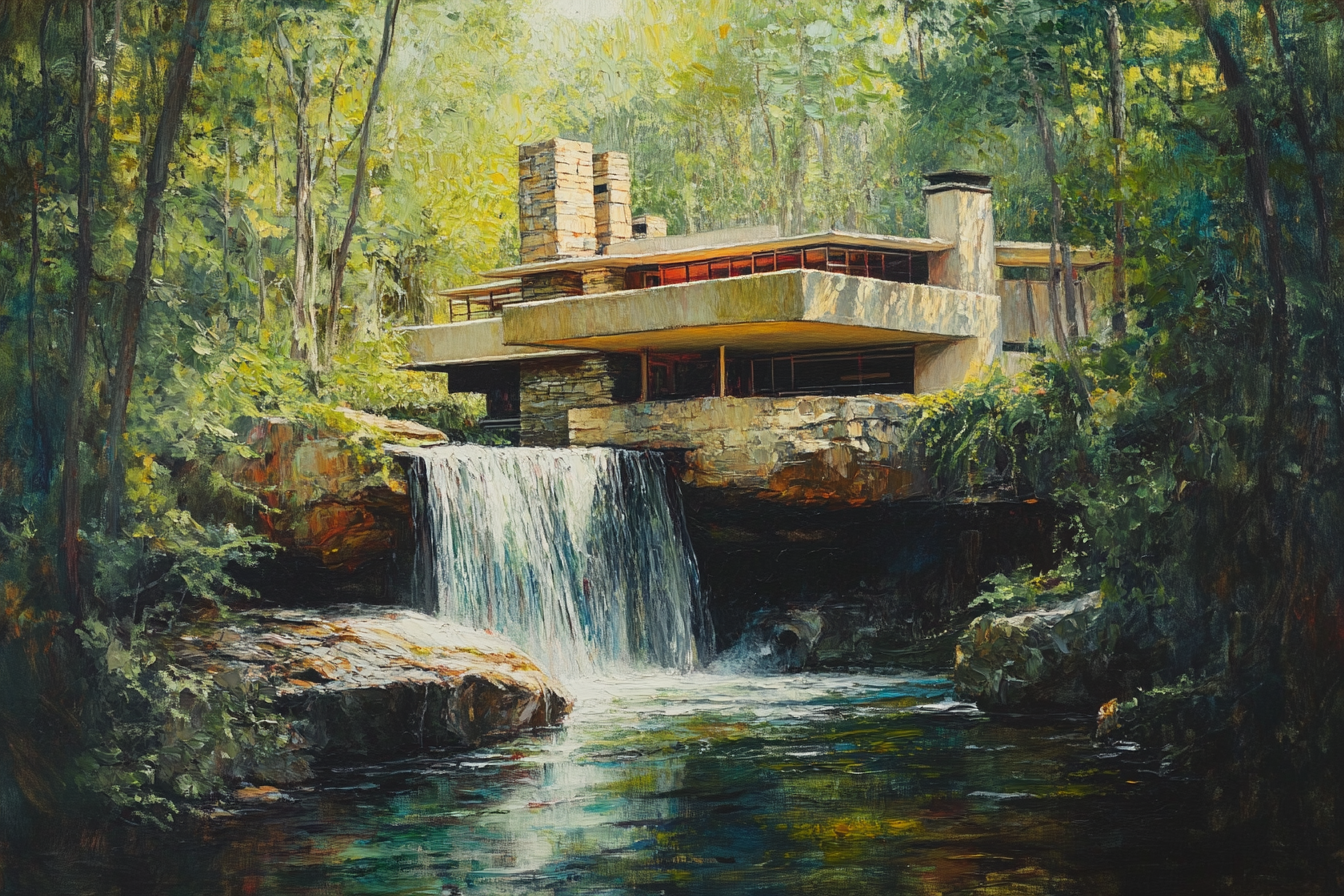 Mystical Midday Fallingwater Canvas