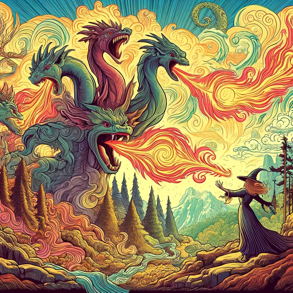 Mythical Fire Duel Canvas
