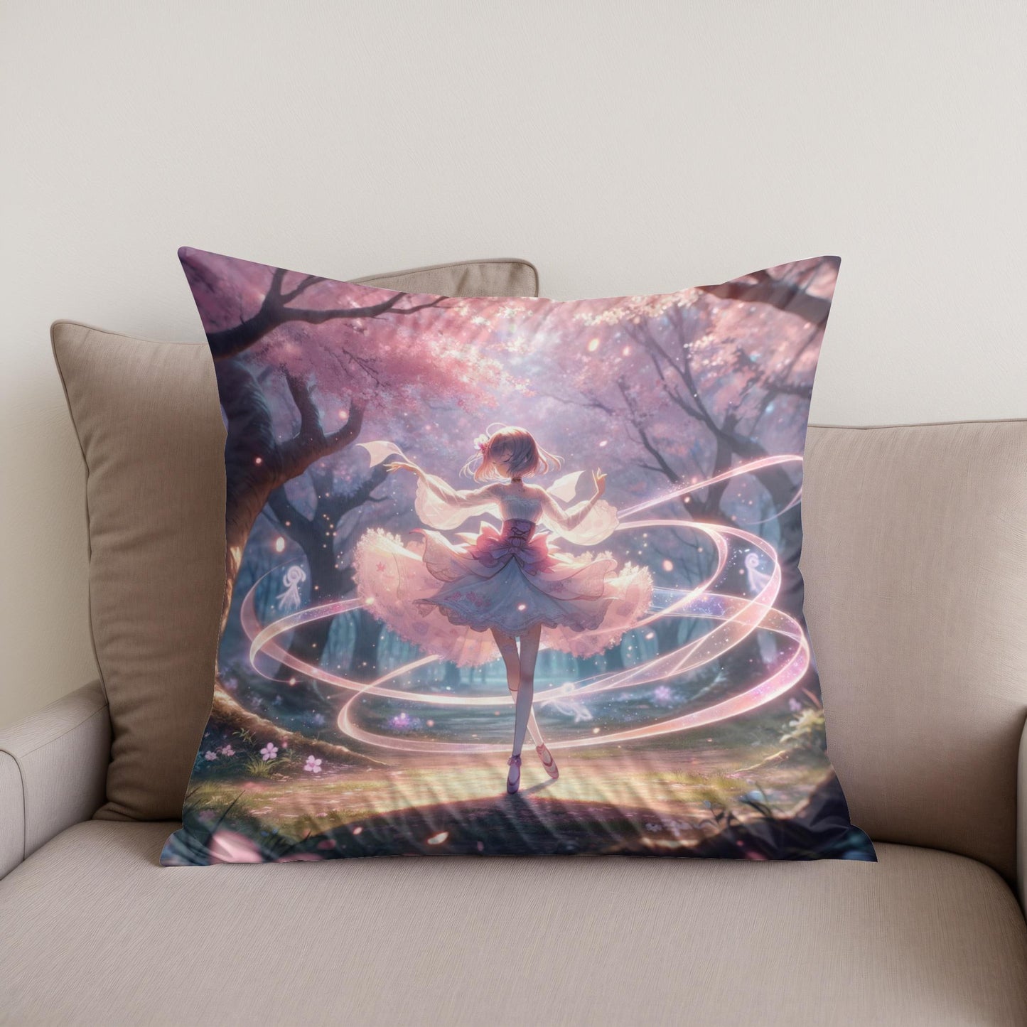Sakura Dance Enchantment Cotton Cushion