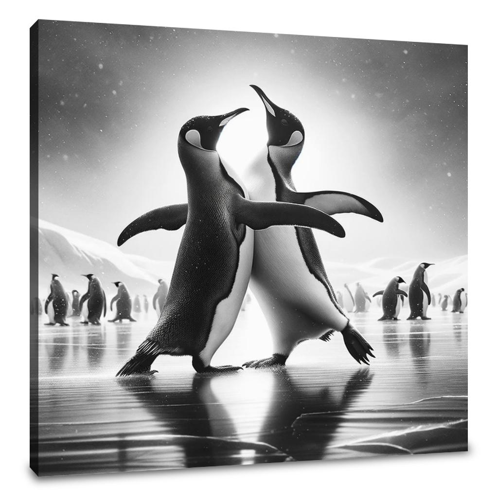 Ice Ballet: Penguin Duo Canvas