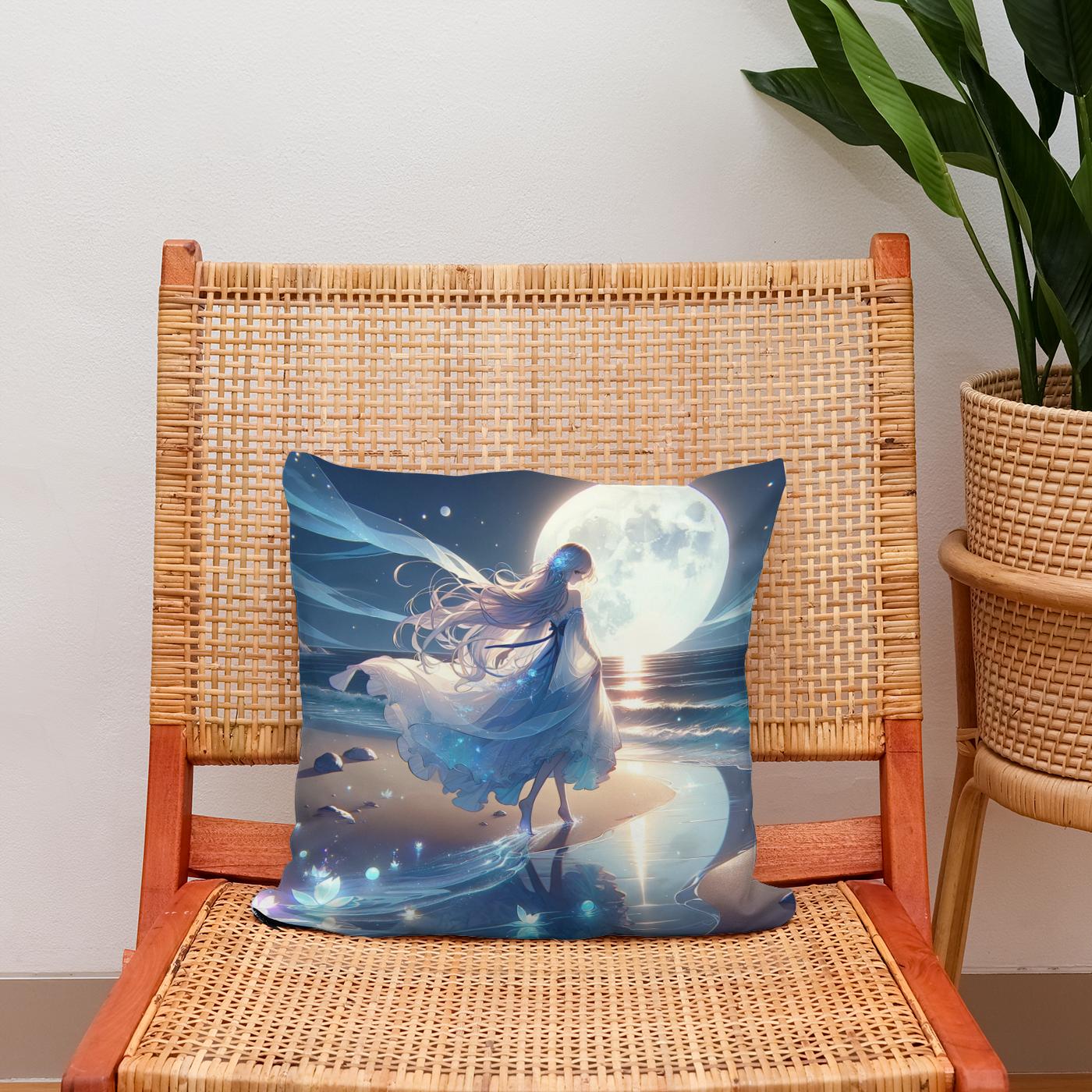 Mystic Moonlight Dance Cotton Cushion