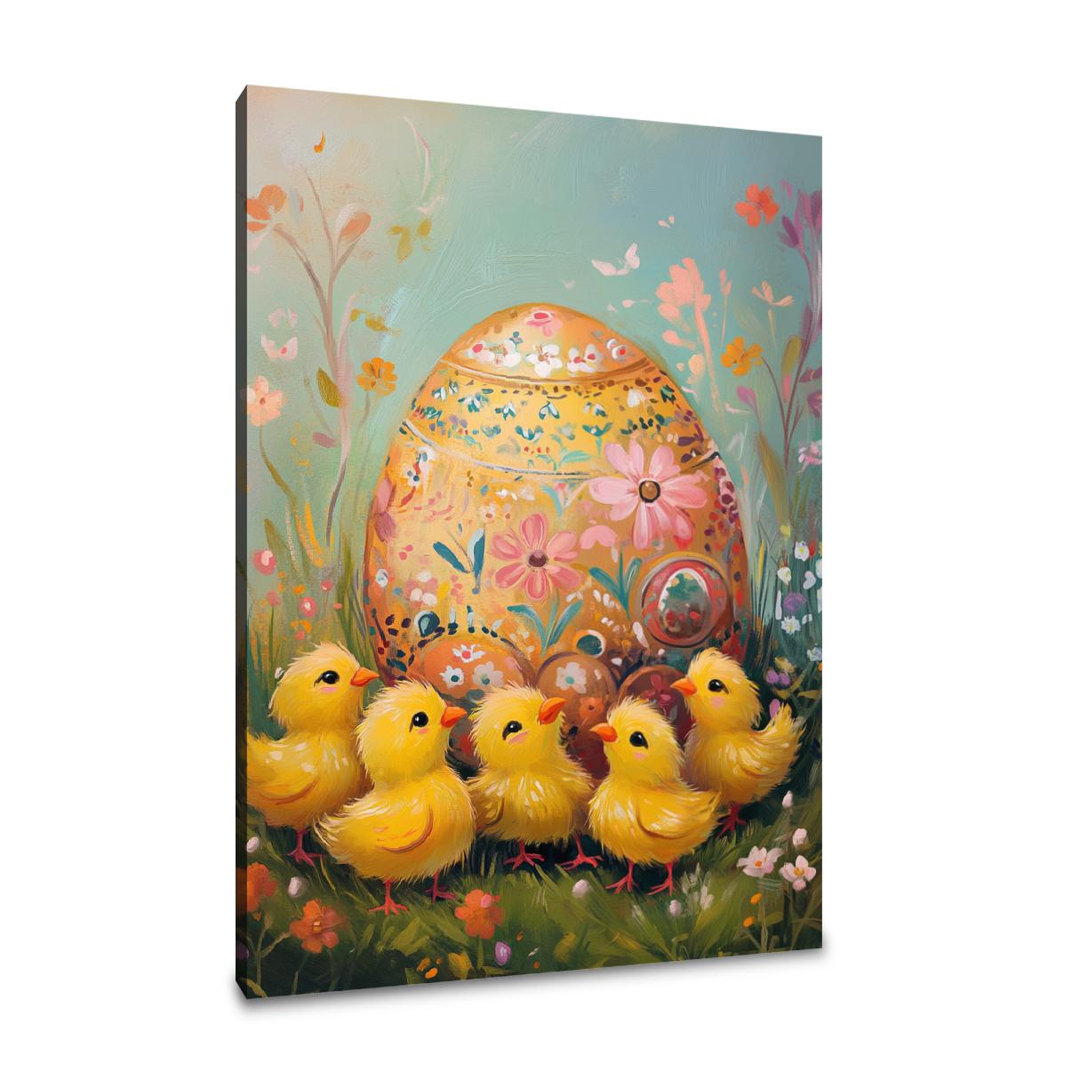 Curious Chicks Egg Canvas