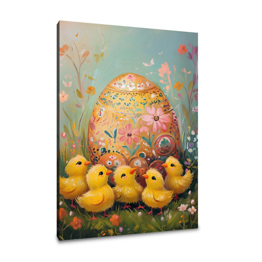 Curious Chicks Egg Canvas