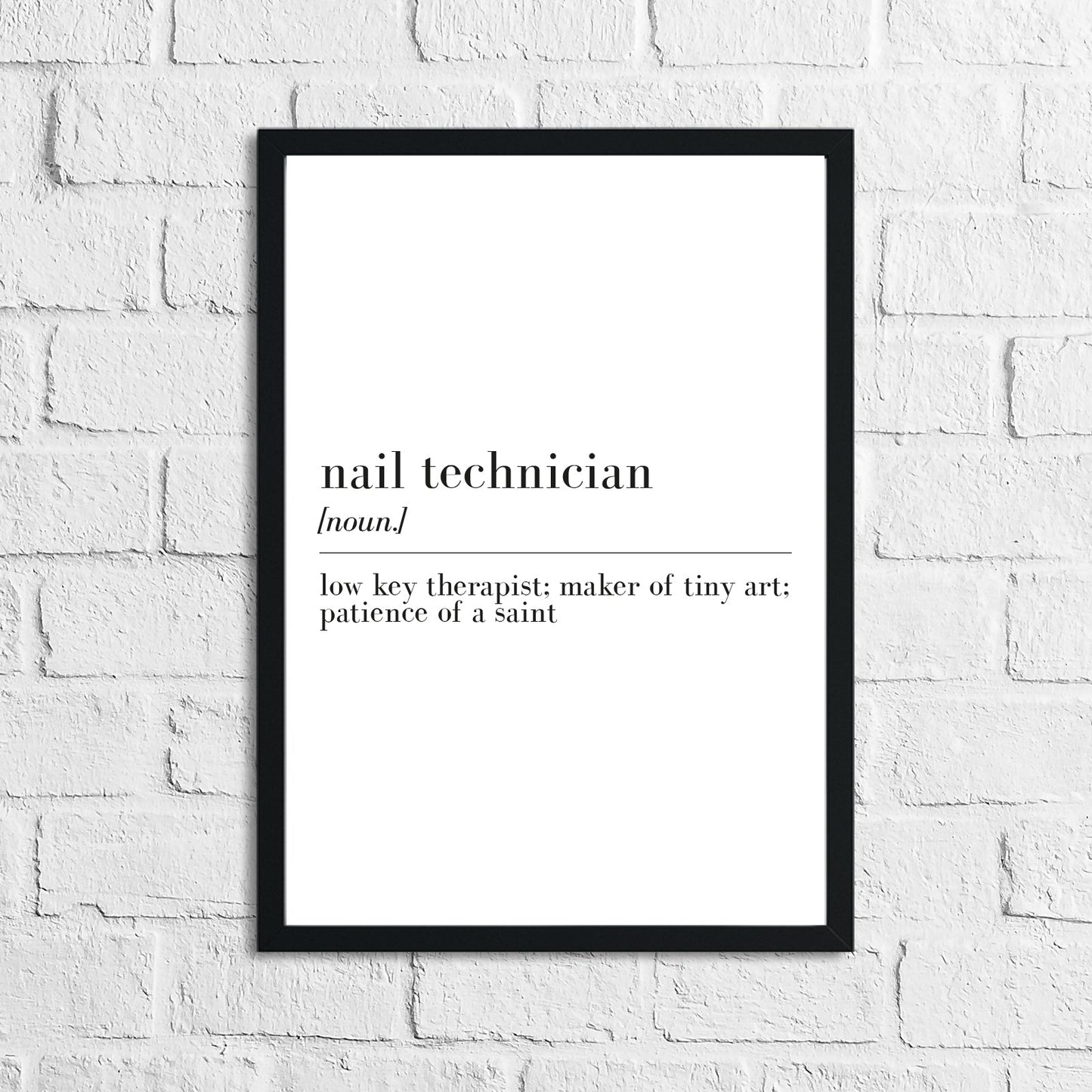 Nail Technician Definition Dressing Room Simple Wall Decor Print
