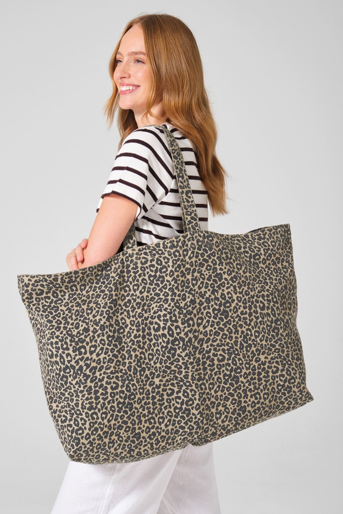 NALA Recycled Cotton Leopard Tote Bag