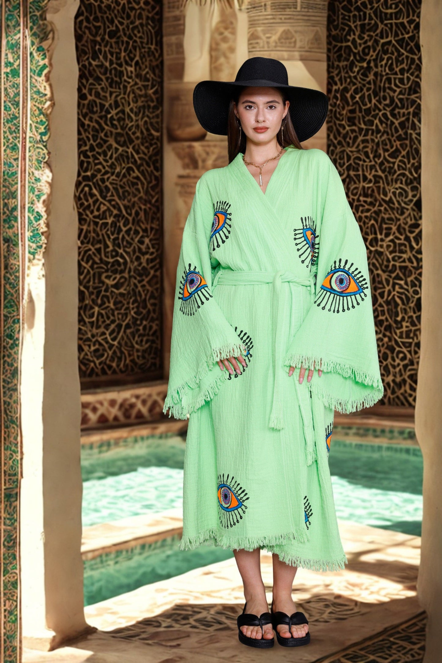 NAYA Organic Cotton Kimono in Lime