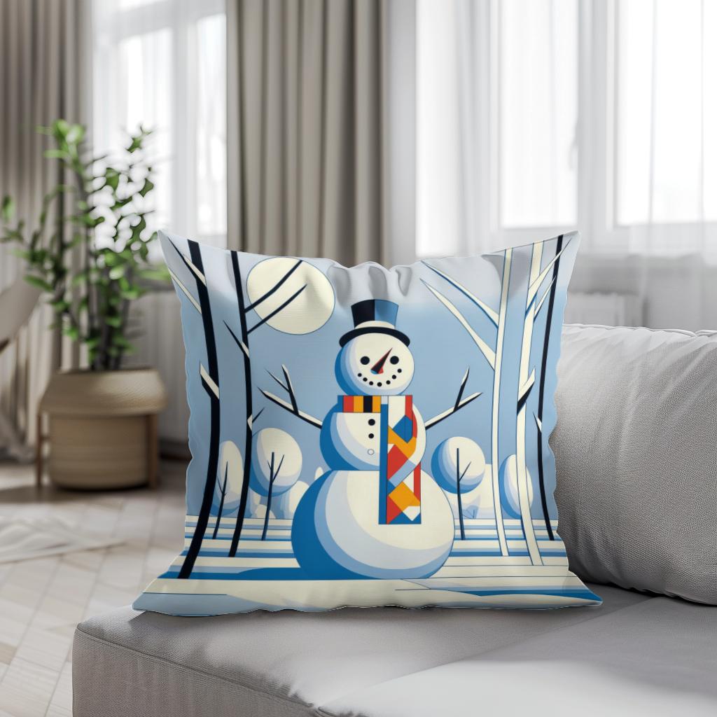 Geometric Winter Cotton Cushion