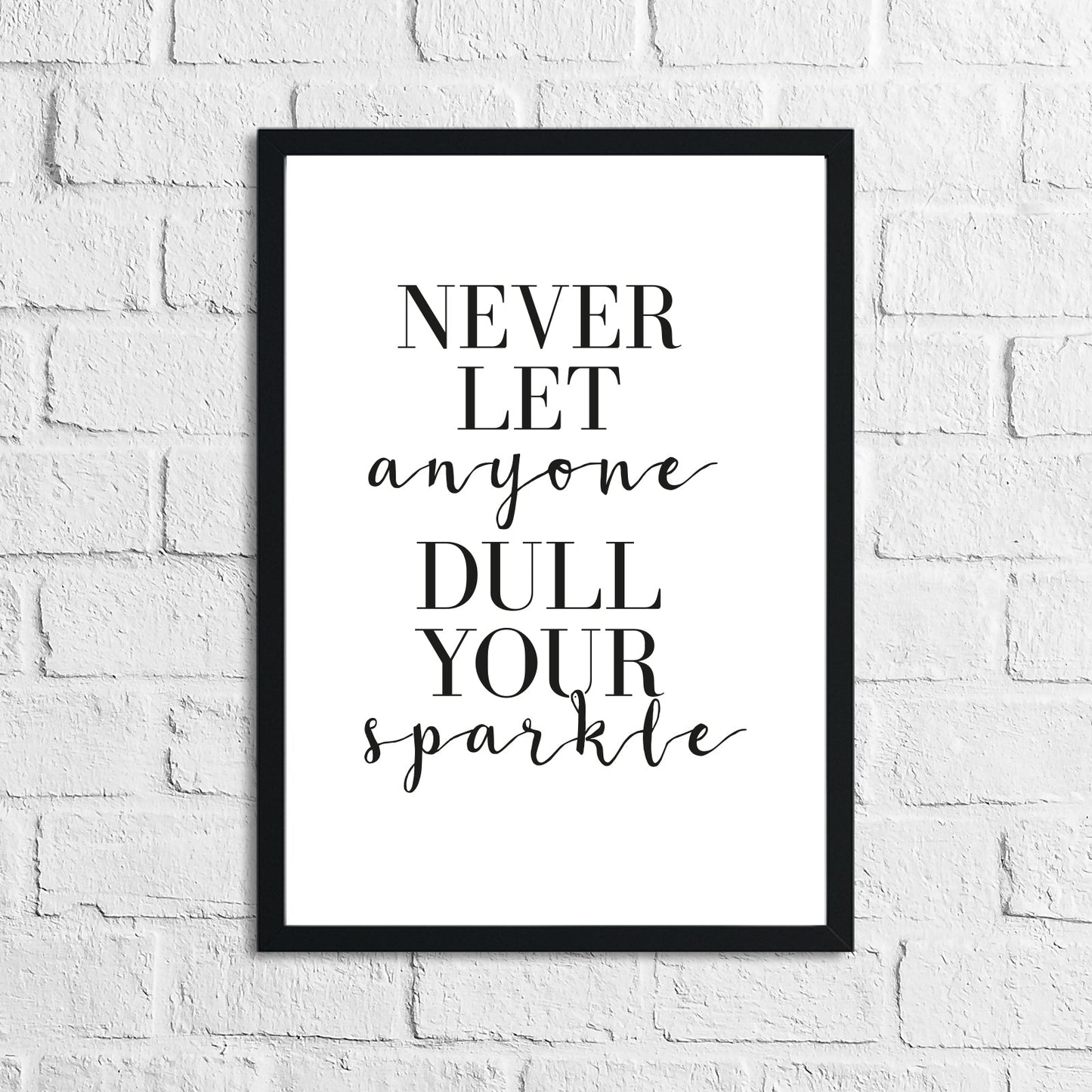 Never Let Anyone One Dull Your Sparkle Home Simple Home Inspirational Wall Decor Print