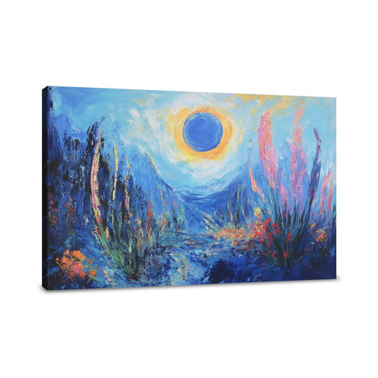 Blue Sun Landscape Canvas