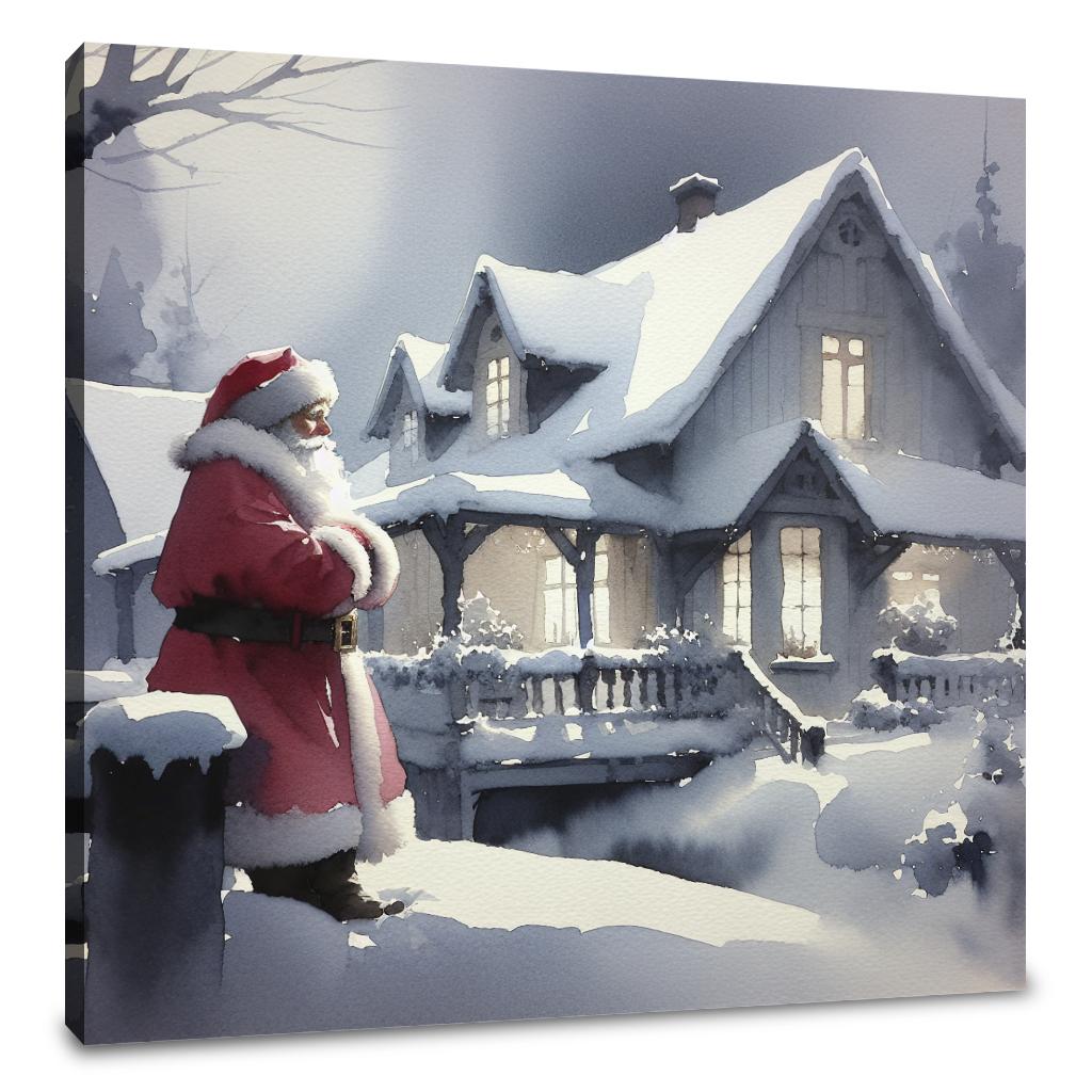 Sombre Santa's Silent Night Canvas