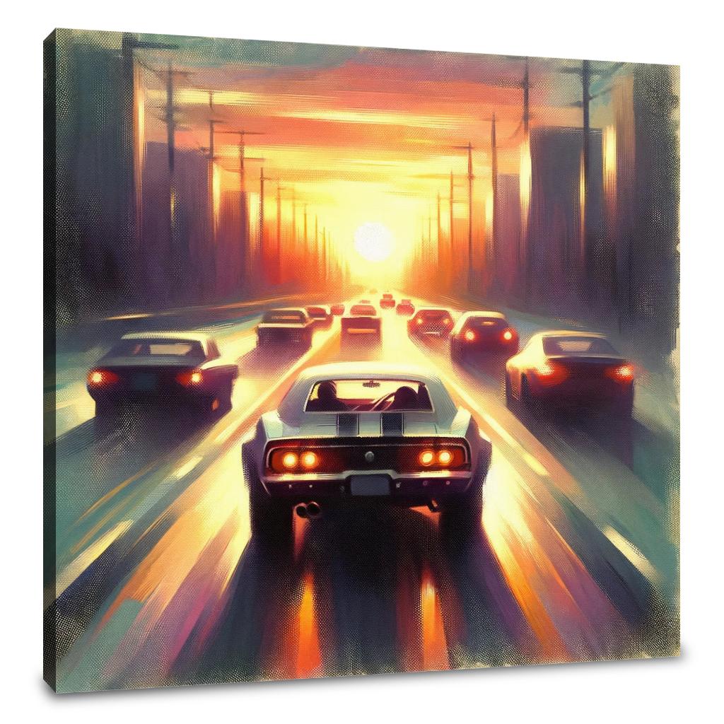 Sunset Bumper Racer Canvas