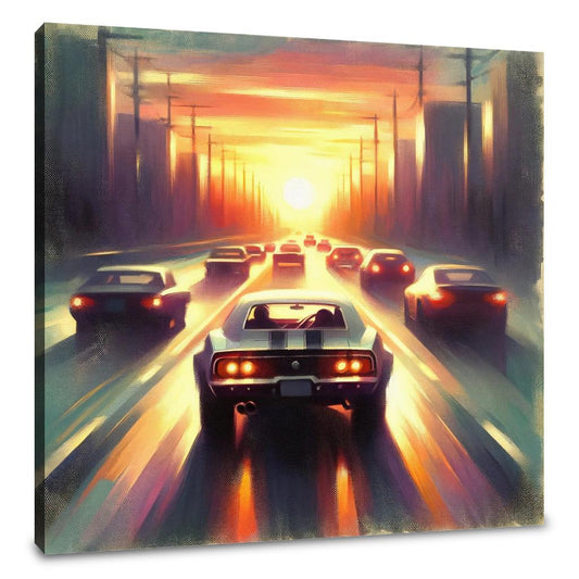 Sunset Bumper Racer Canvas