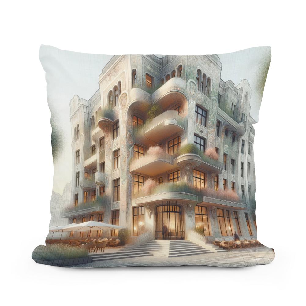 Art Nouveau Harmony Cotton Cushion