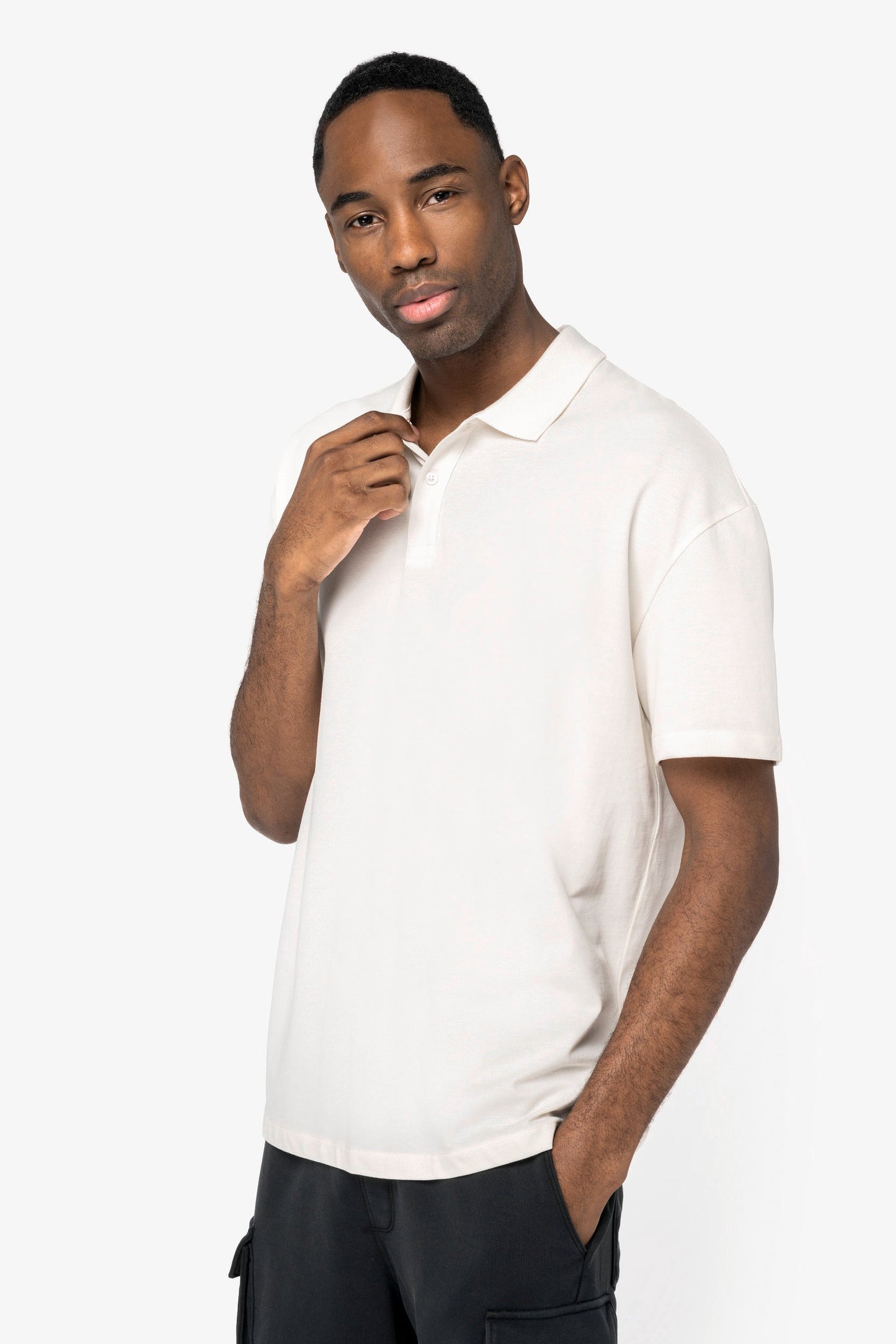 Organic Drop Shoulder Polo Shirt: Mens