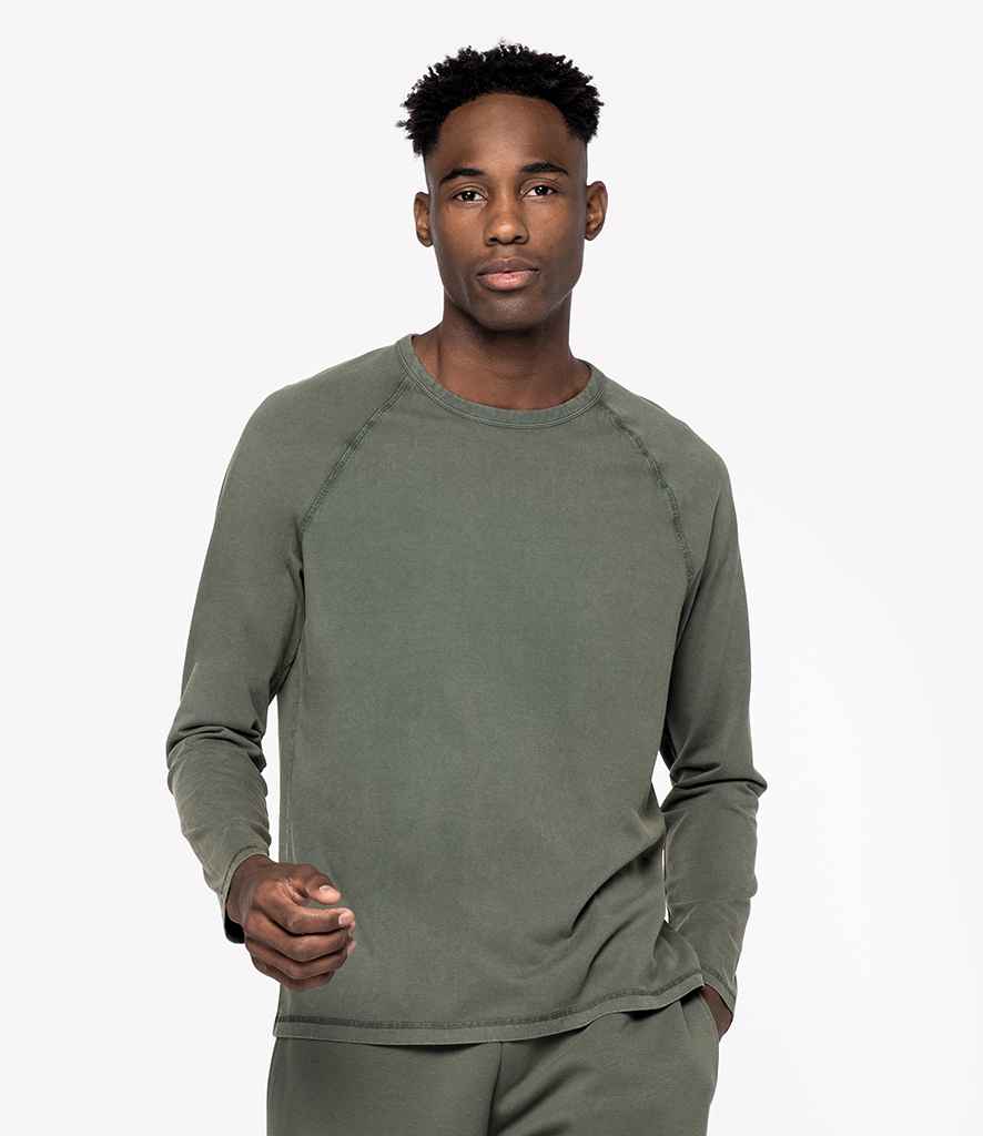 Organic Raglan Long Sleeve Washed T-Shirt