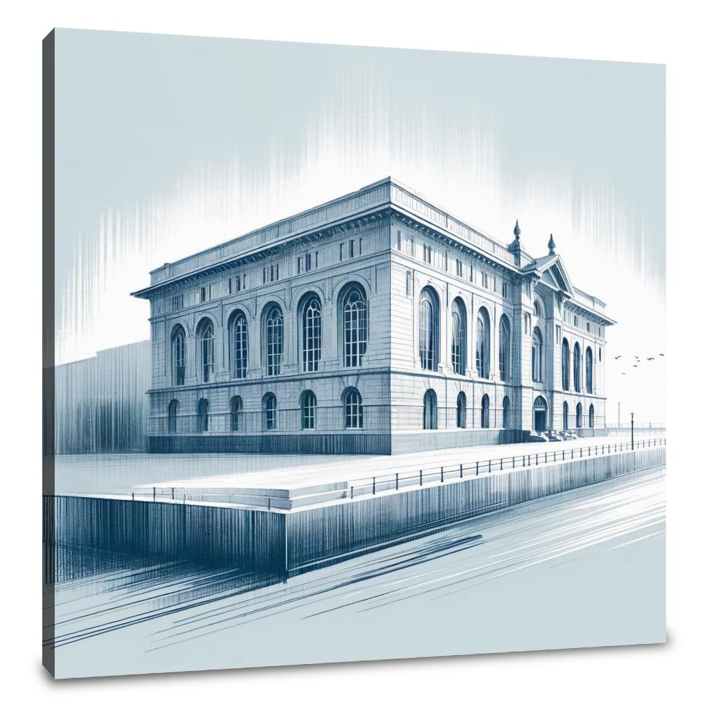 Minimalist Merseyside Maritime Museum Liverpool Canvas