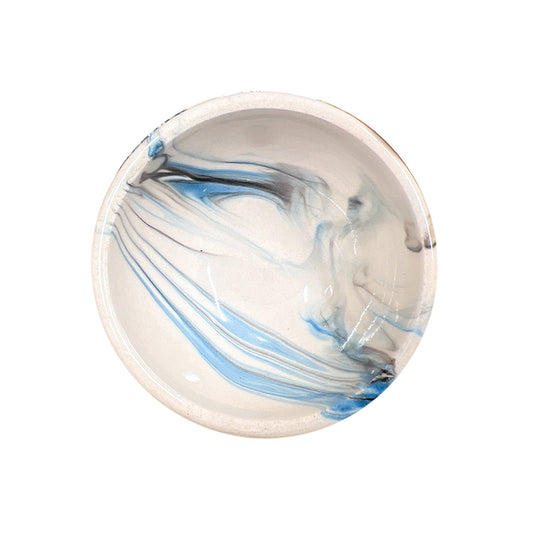 8 cm Handmade Bowl, Marble Blue