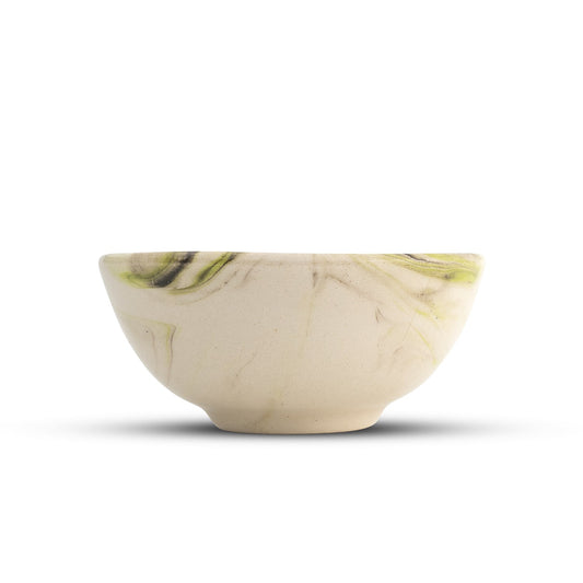 8 cm Handmade Bowl, Marble Lime