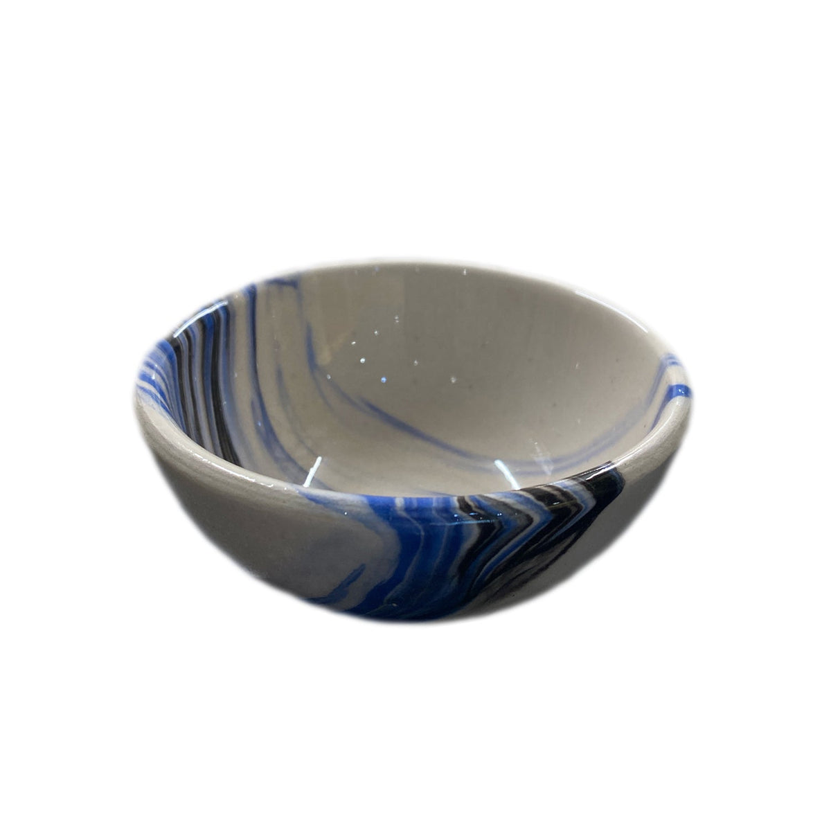 8 cm Handmade Bowl, Marble Sky Blue