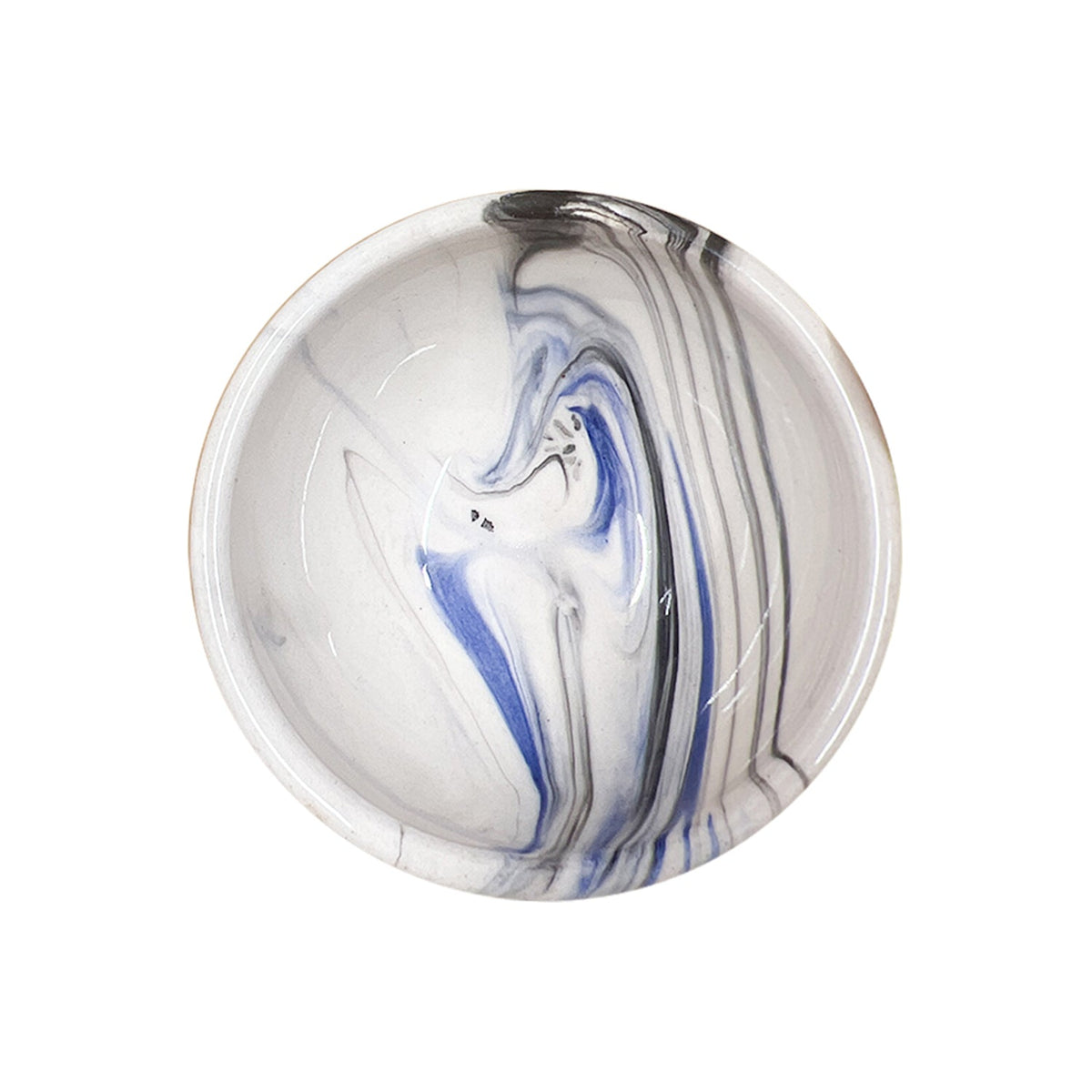 8 cm Handmade Bowl, Marble Sky Blue