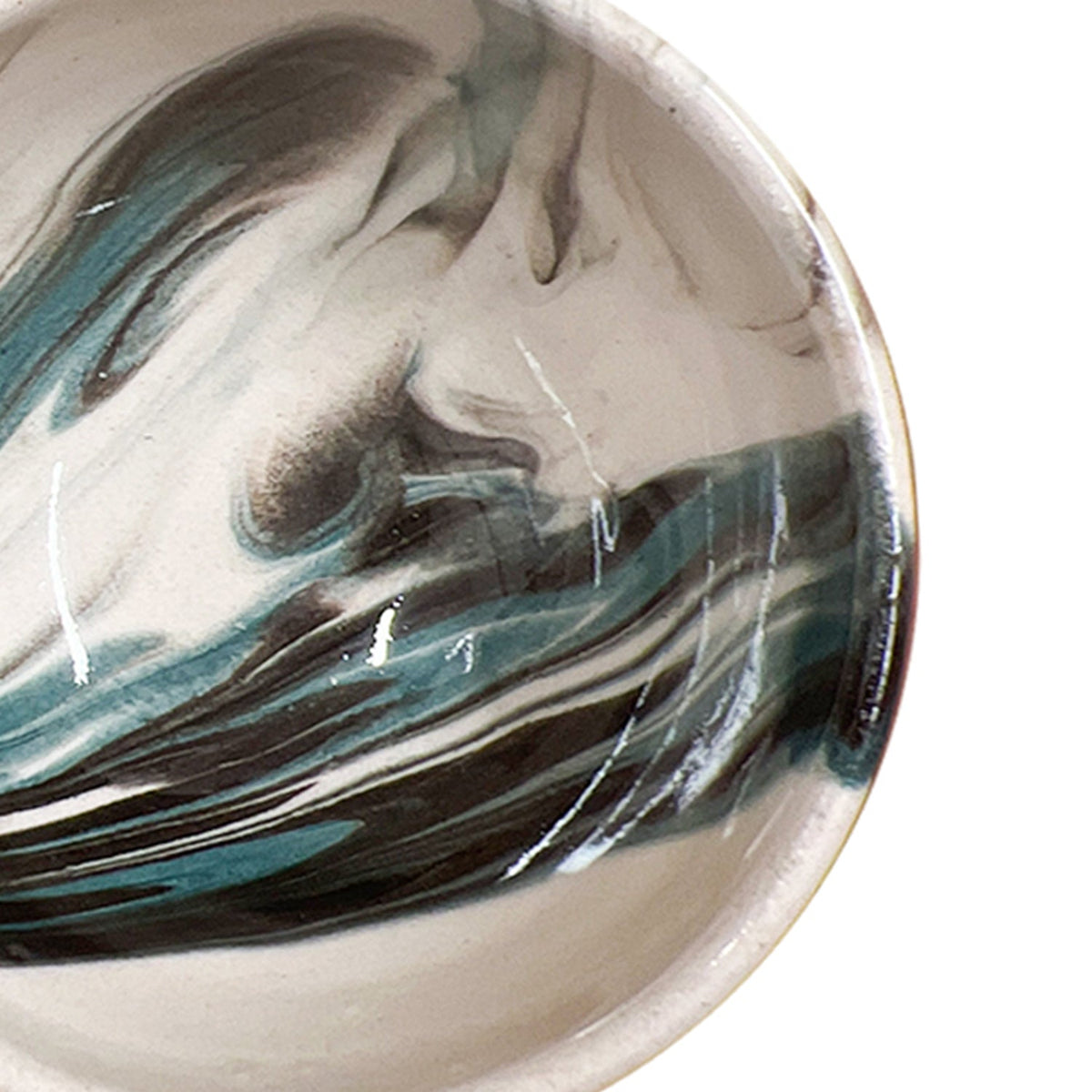 8 cm Handmade Bowl, Marble Green