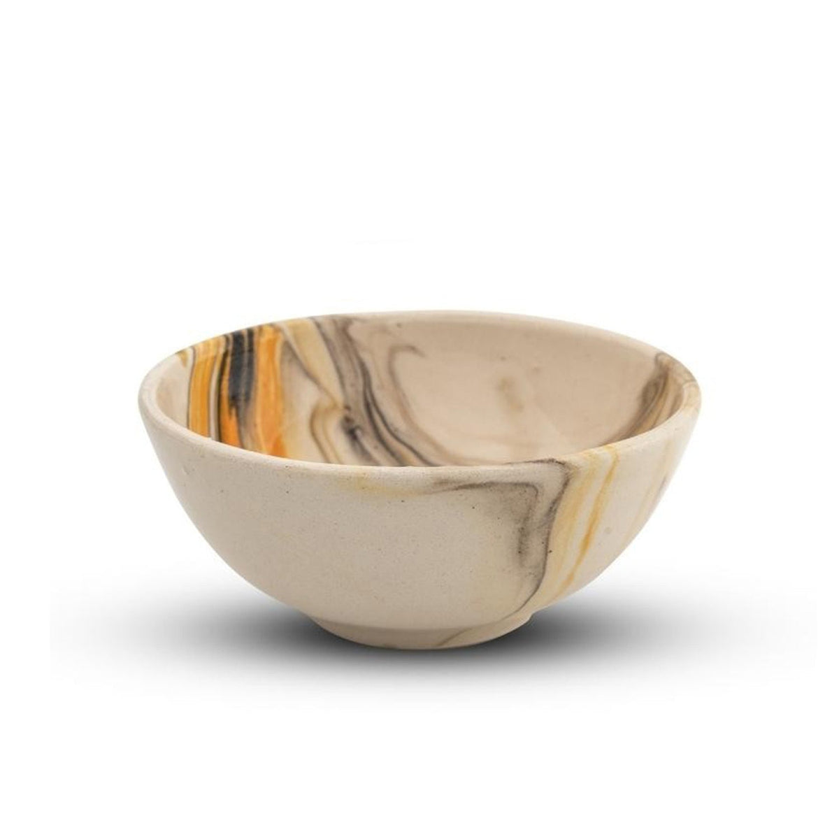 8 cm Handmade Bowl, Marble Yellow