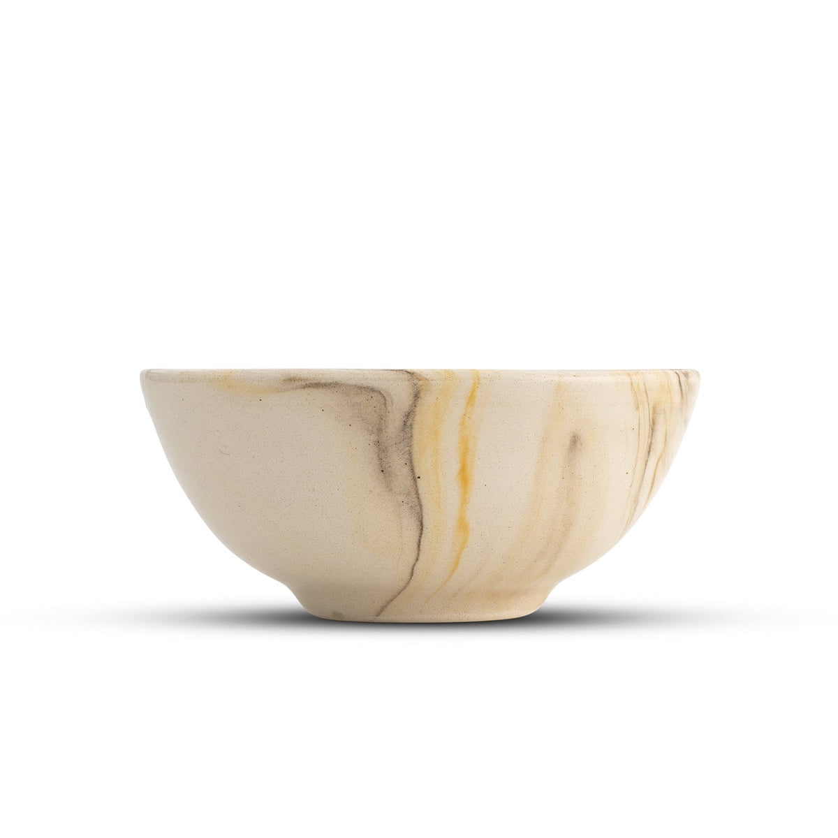 8 cm Handmade Bowl, Marble Yellow