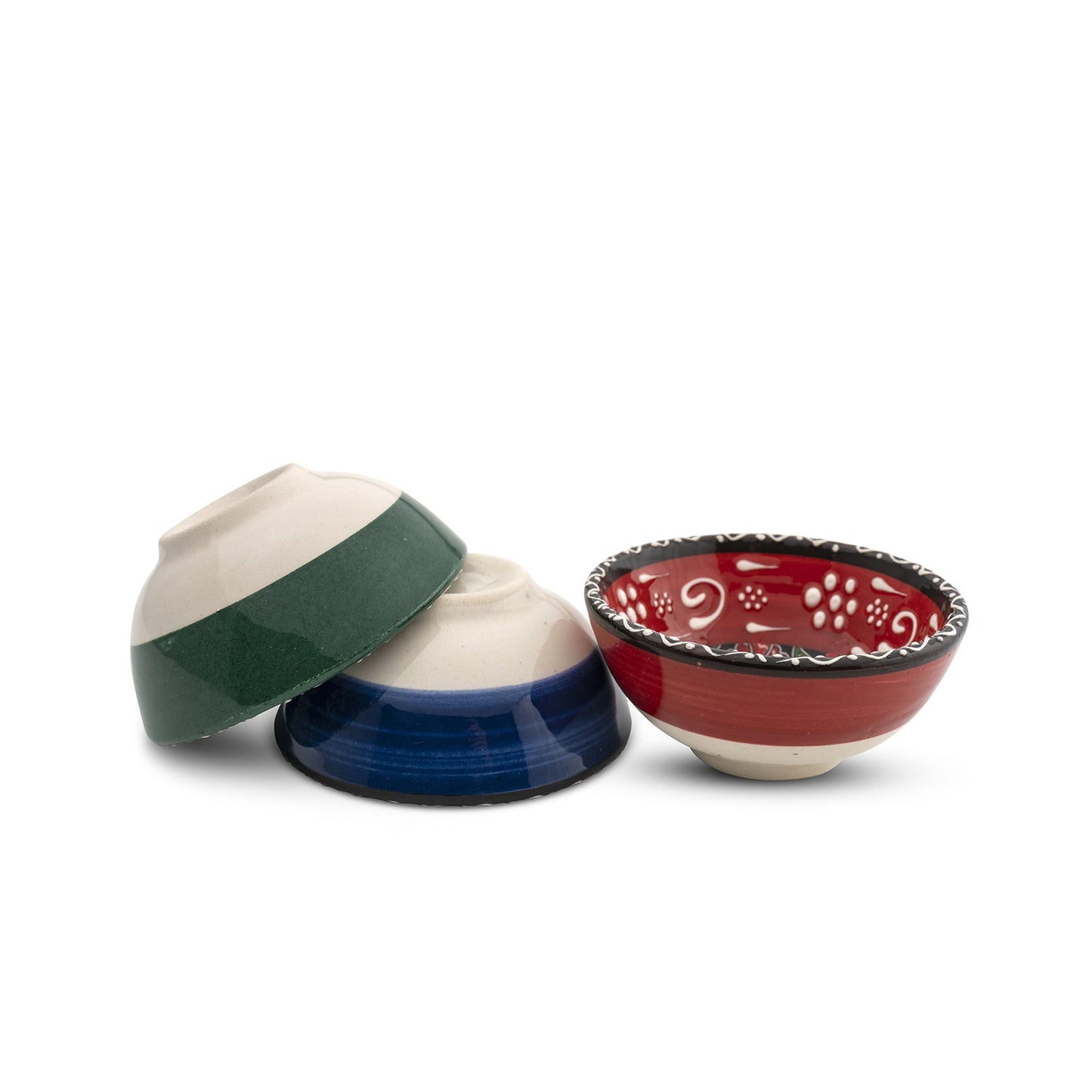 Set of 6 Ceramic Dip Bowls – Rochelle, Summer Bloom – 8cm