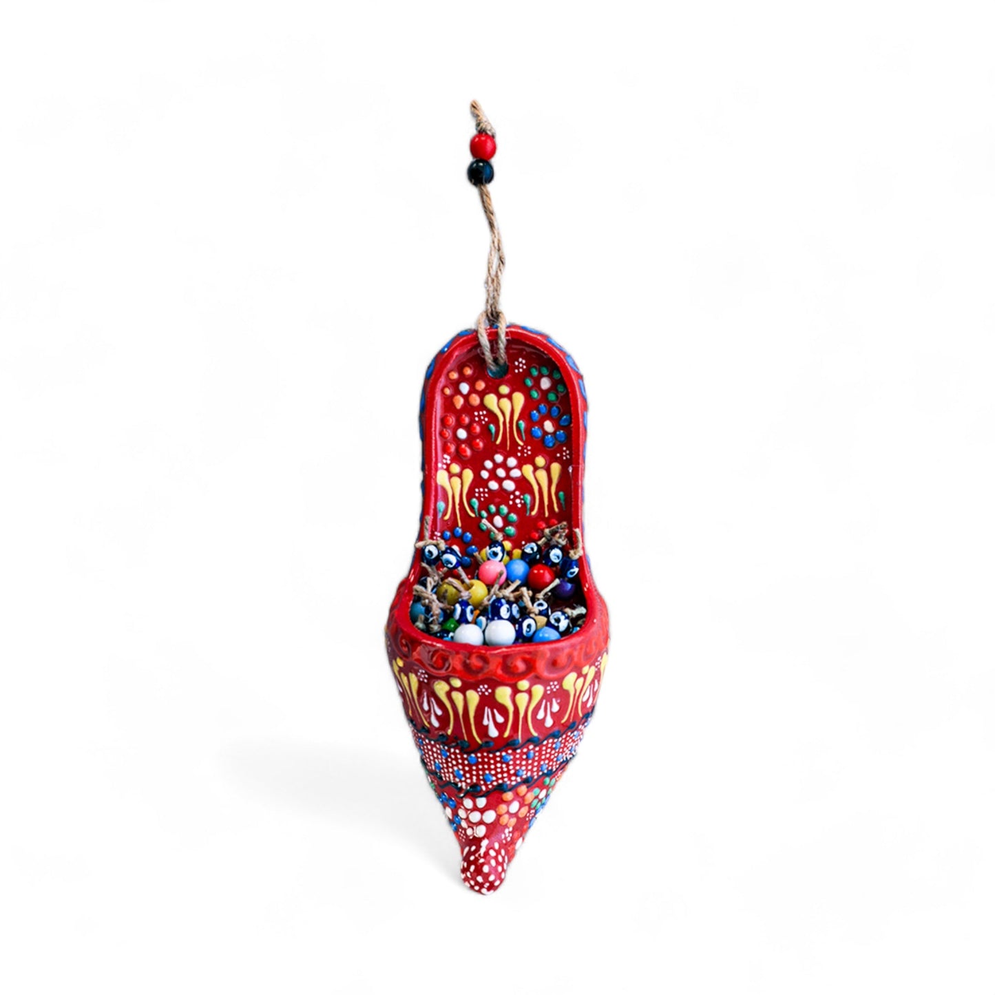 Handmade Ceramic Wall Decoration Slipper Red
