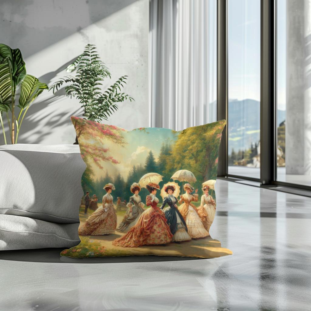 Victorian Spring Elegance Cotton Cushion