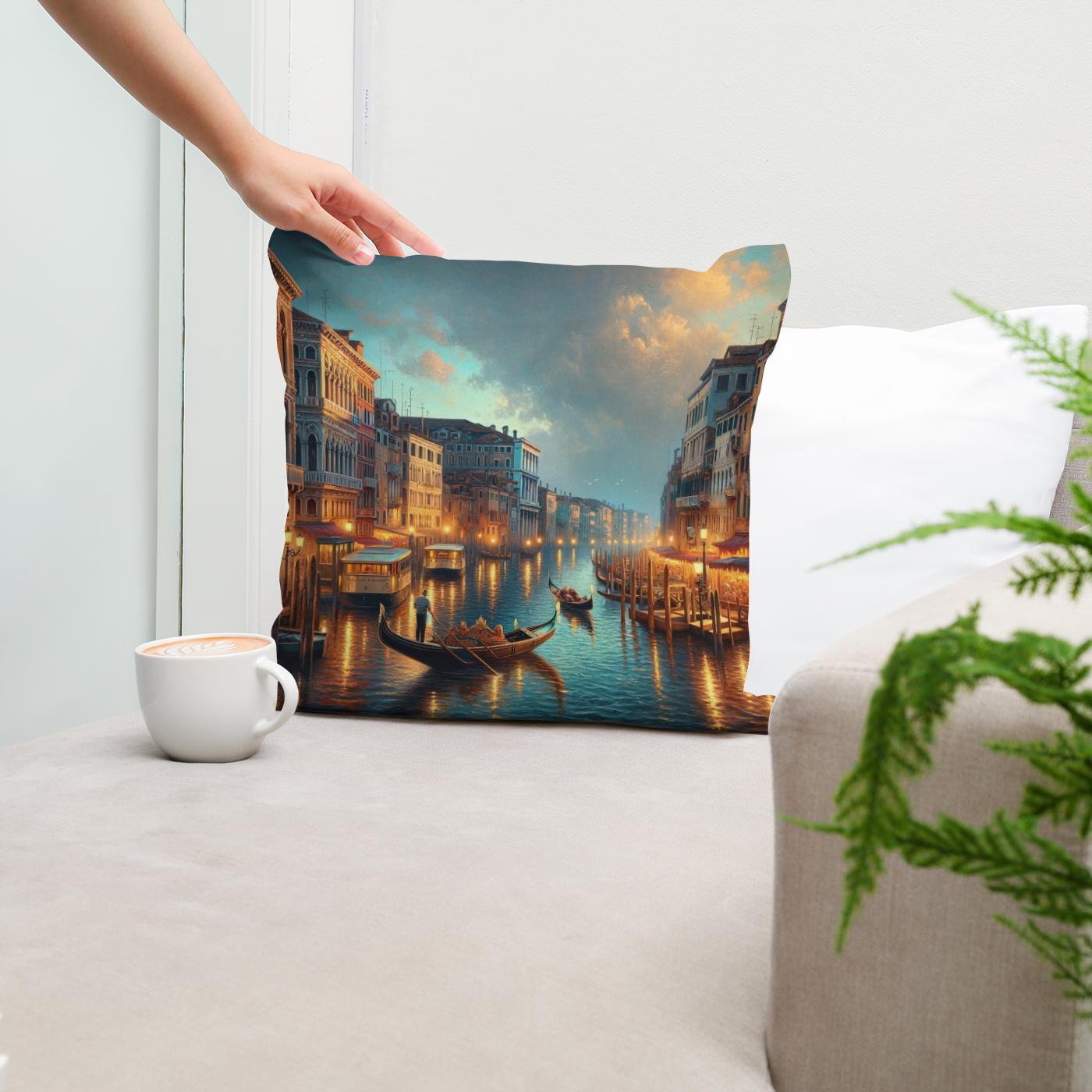 Venetian Evening Serenade Cotton Cushion
