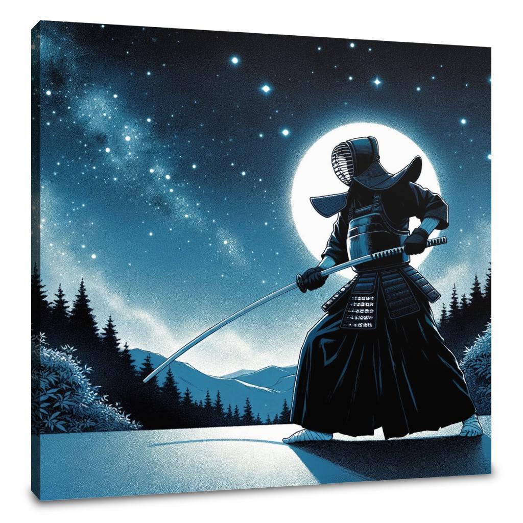 Kendo Under Starlight Canvas