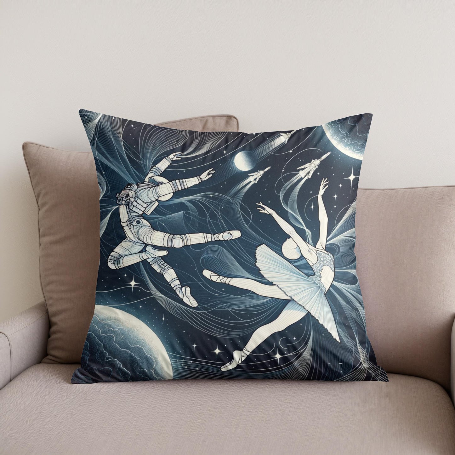 Space Ballet Cotton Cushion