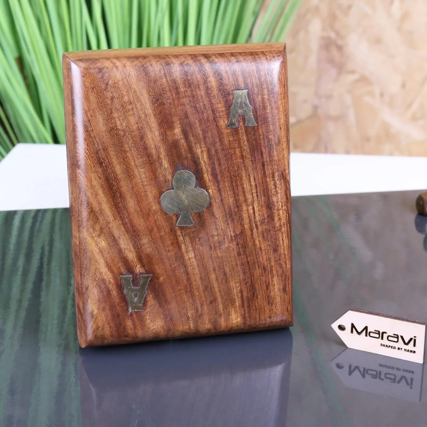 Nadu Double Wooden Playing Card Box With Playing Cards