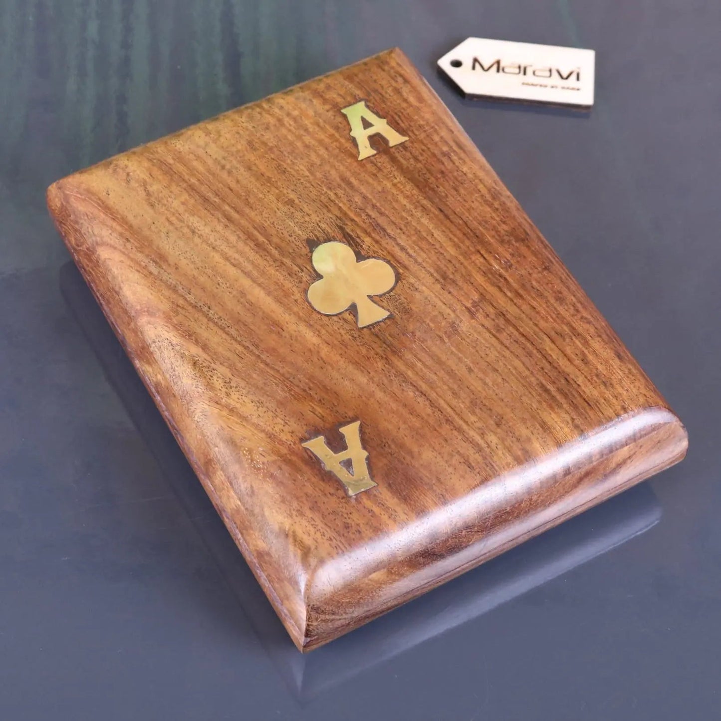 Nadu Double Wooden Playing Card Box With Playing Cards