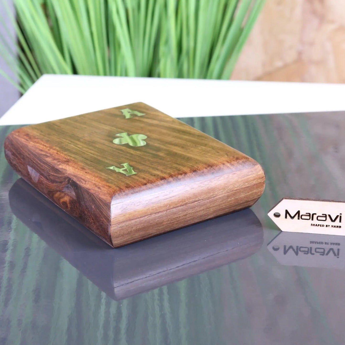 Nadu Double Wooden Playing Card Box With Playing Cards