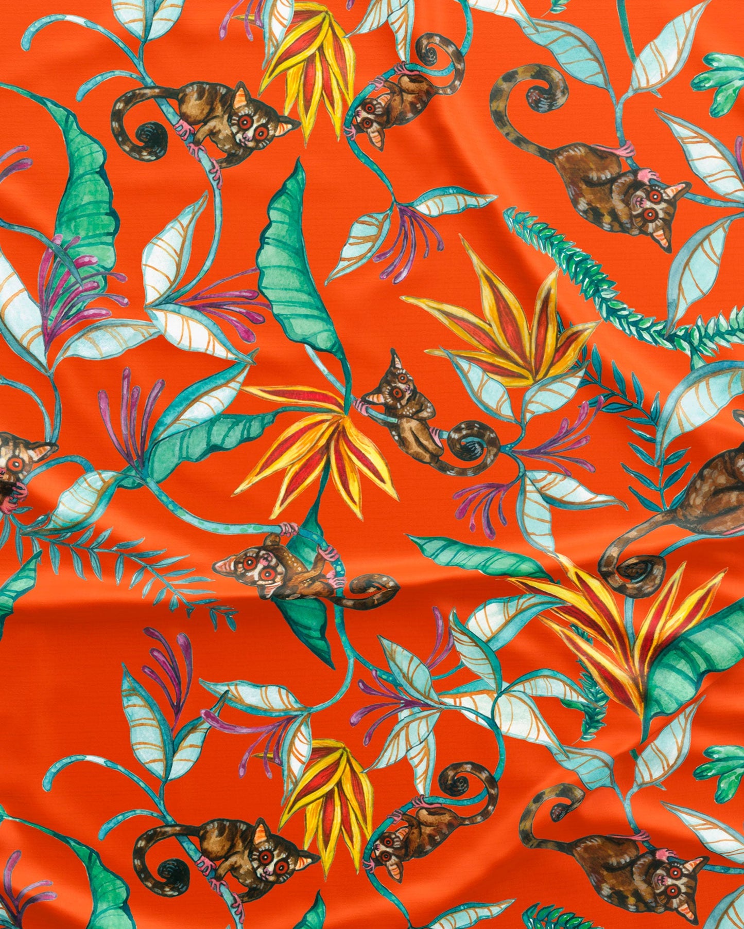Women's Sleep Shirt - Night Monkeys Orange