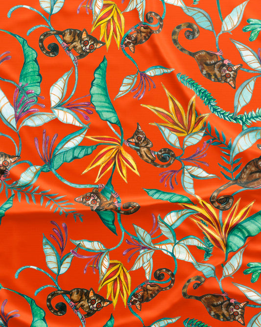 Women's Sleep Shirt - Night Monkeys Orange