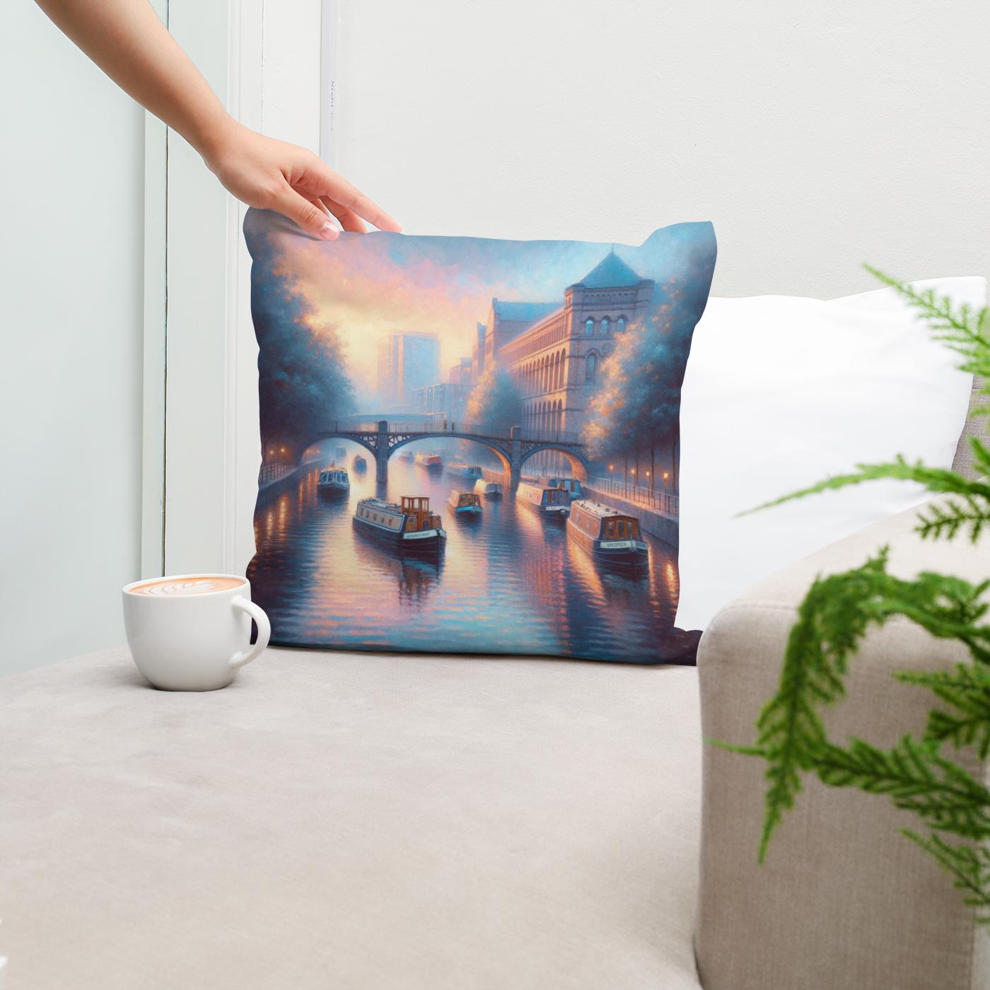 Manchester Castlefield Dusk Cotton Cushion