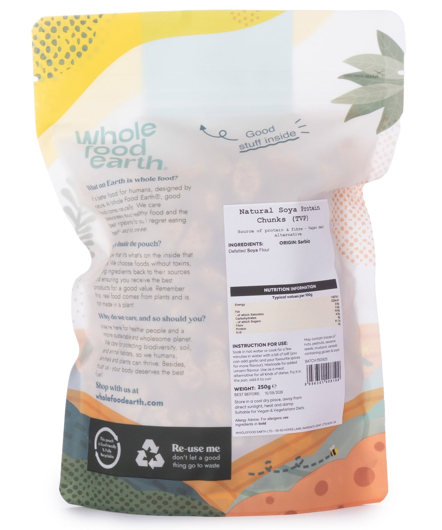 TVP Natural Chunks Soya Protein