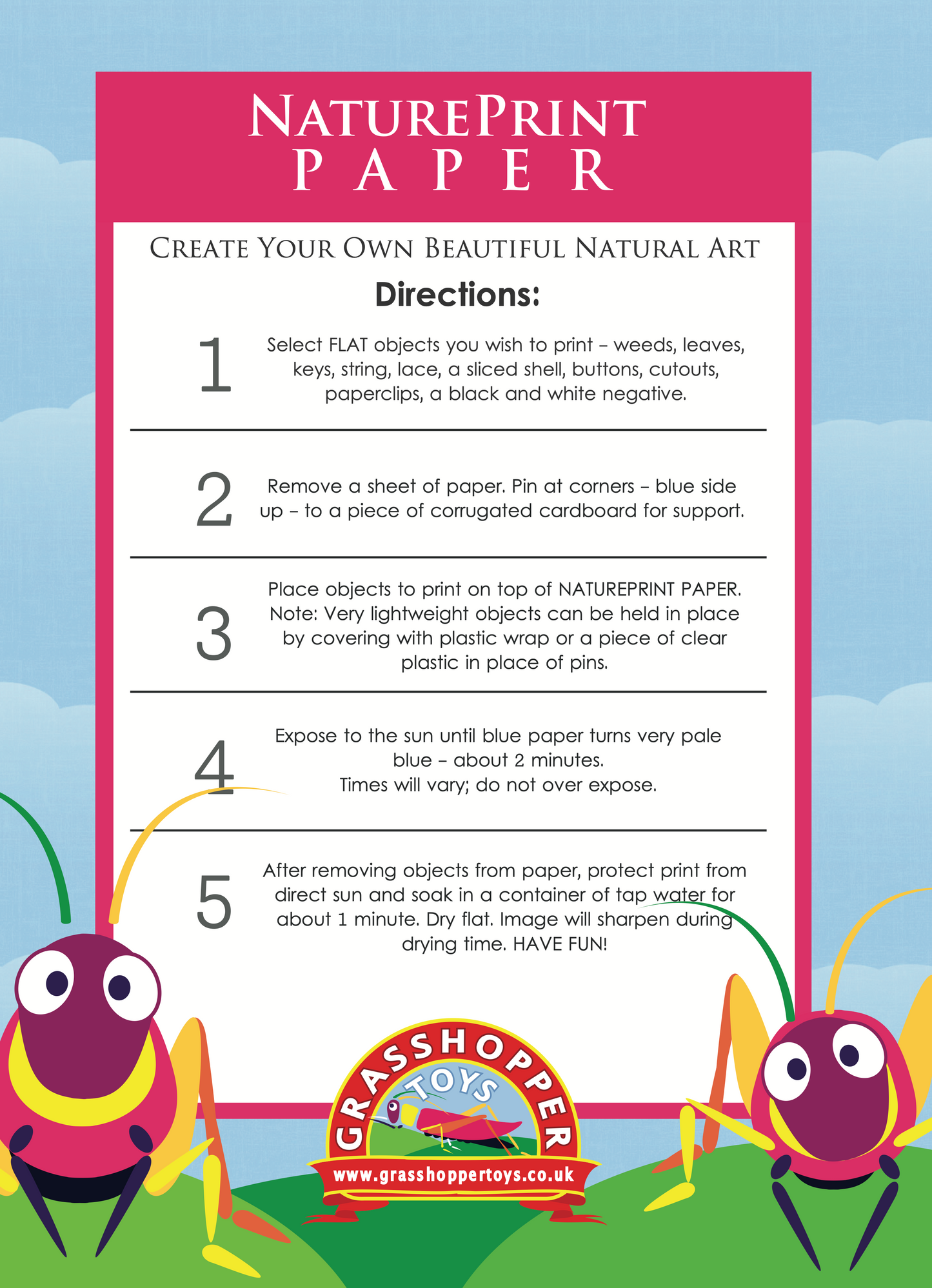 Curious Minds Sun Print Paper Kit, 10 Sheet Pack of Cyanotype Paper, 18x13 cm Sheets