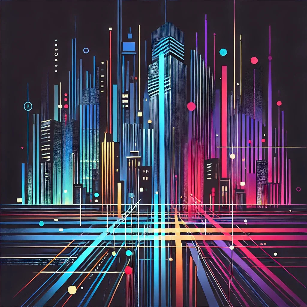 Neon City Pulse Canvas