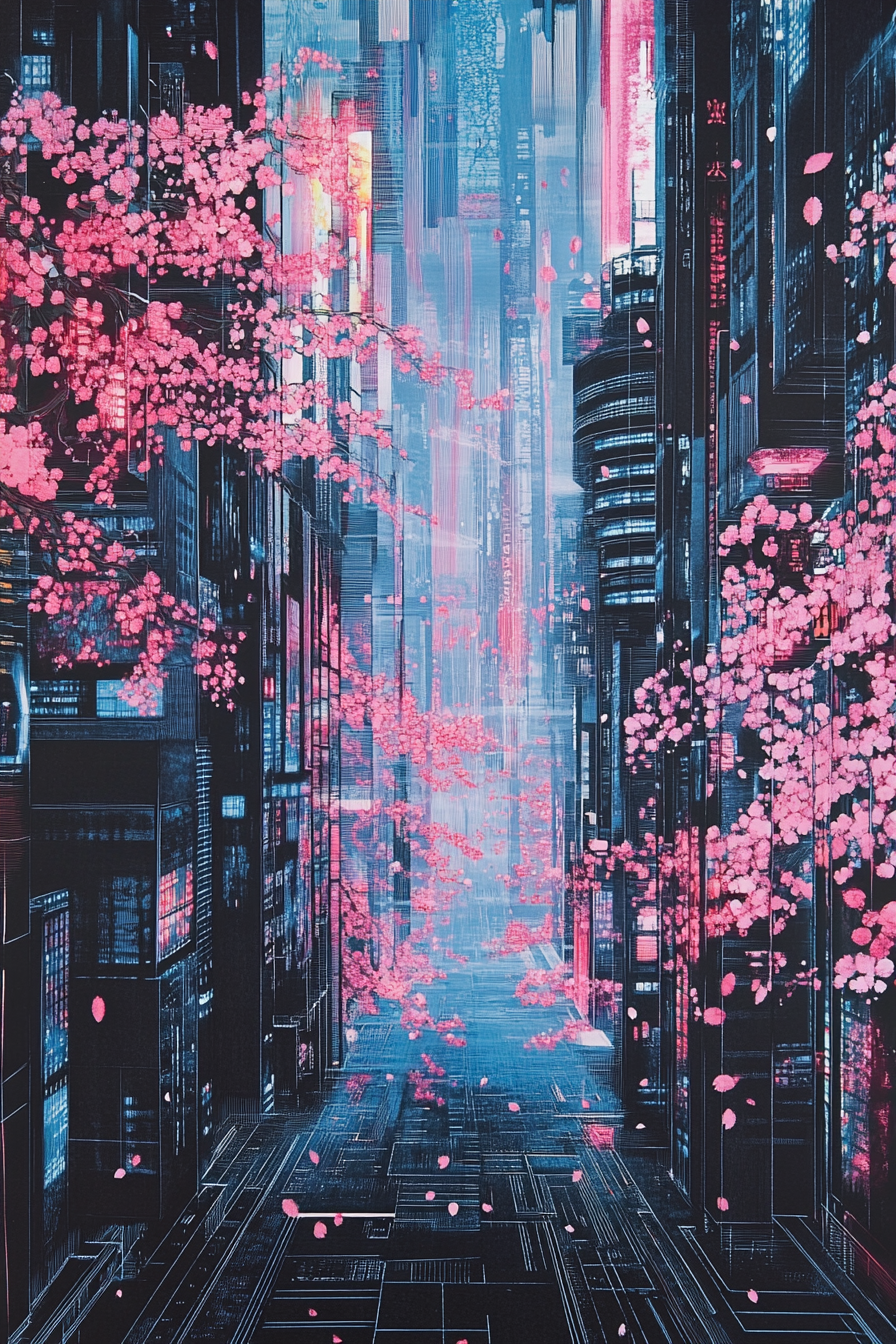 Neon Cyberspace Blanket