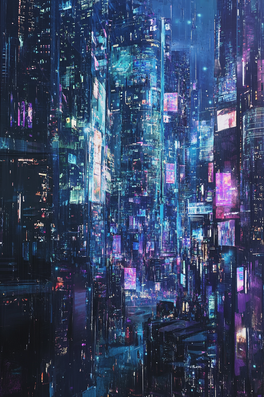 Neon Reflections Canvas