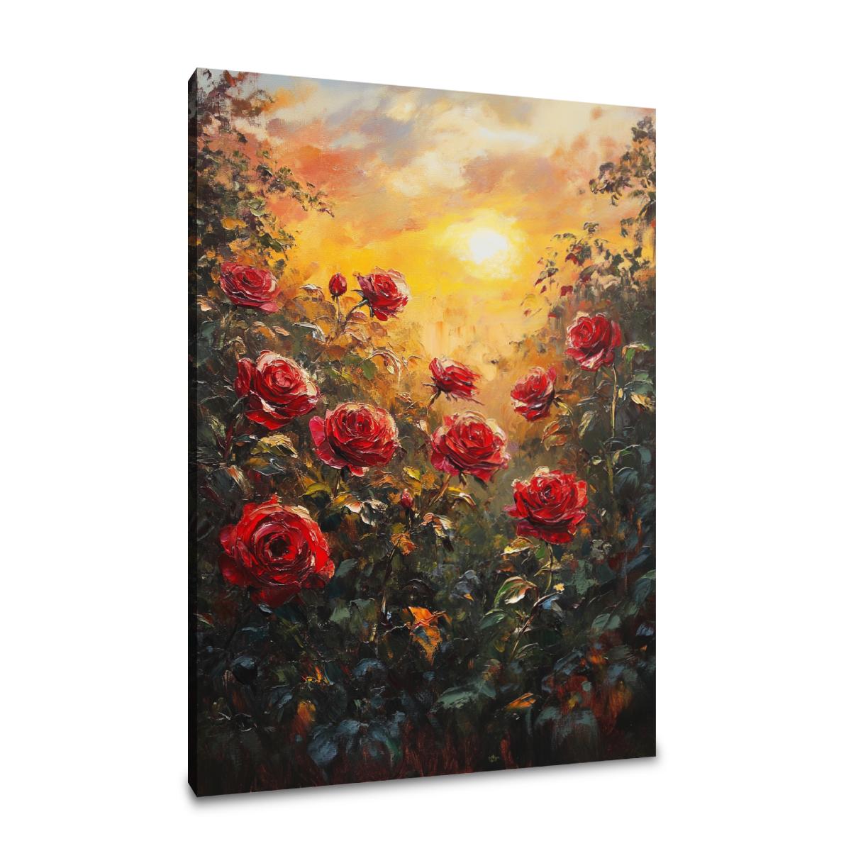 Sunset Rose Garden Canvas